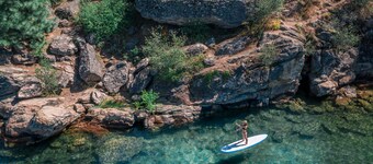 Lakefront Cabin with Dock, Panoramic Views, and 600sqft of Decks
