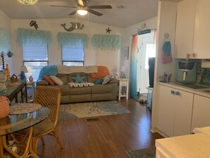 Smart TV, chimenea y libros 