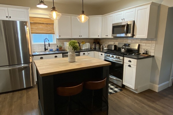 Dishwasher, blender, dining tables