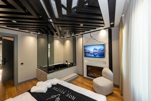SuĂte conforto, 2 quartos, vista para o mar | 1 quarto, roupas de cama premium, edredons de pluma
