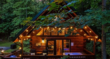 Cozy Cabin with Hot Tub, Stream, and Prime Smoky Mountain Location