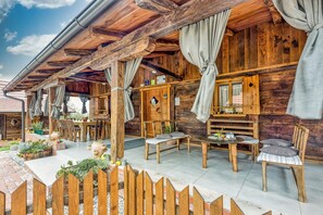 Family House, Multiple Bedrooms, Mountainside (Eco House Lina With Hot Tub and Sauna) | Outdoor dining - Eco House Lina With Hot Tub and Sauna (Sveti Juraj na Bregu)