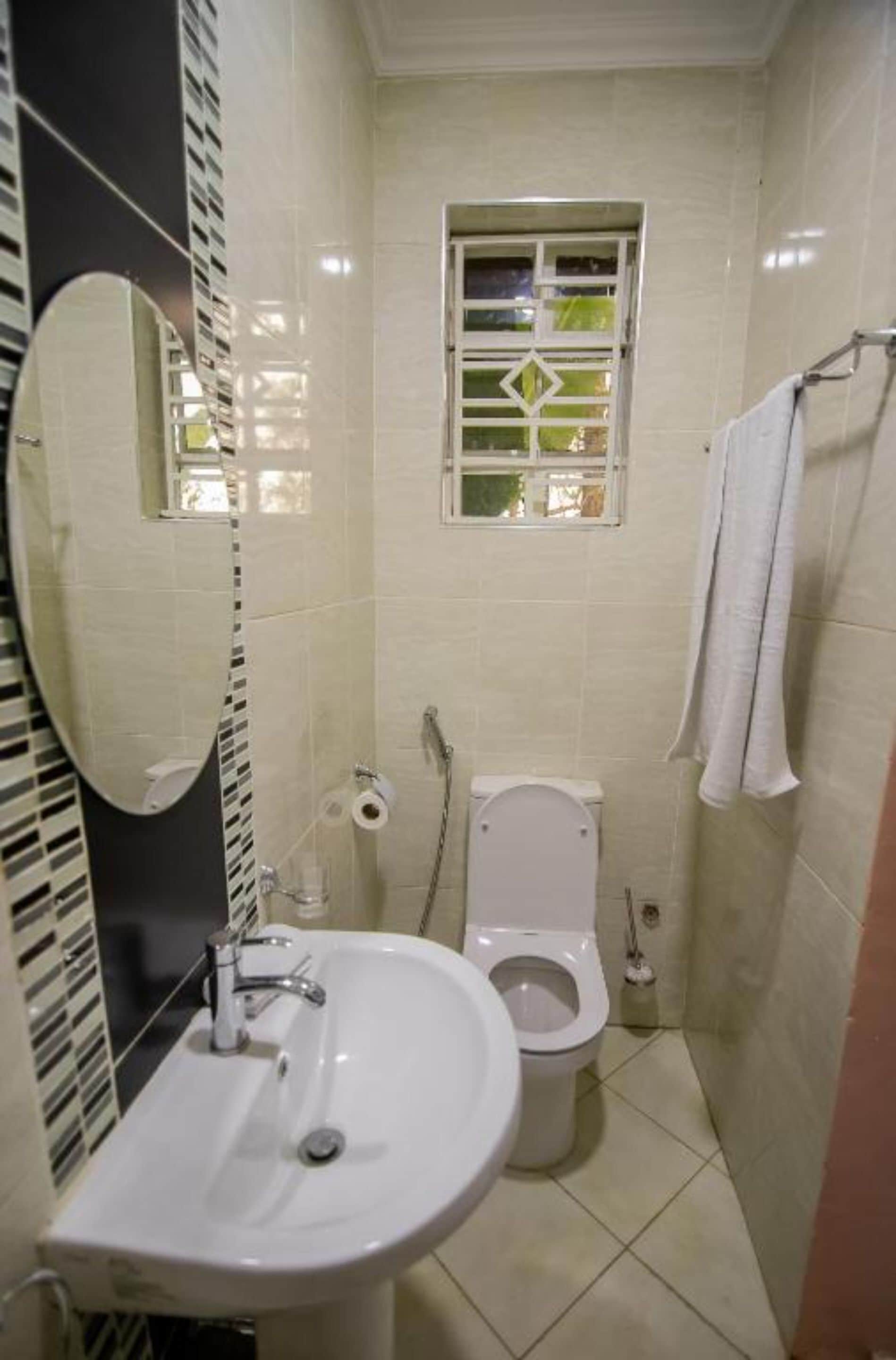 shower, slippers, towels