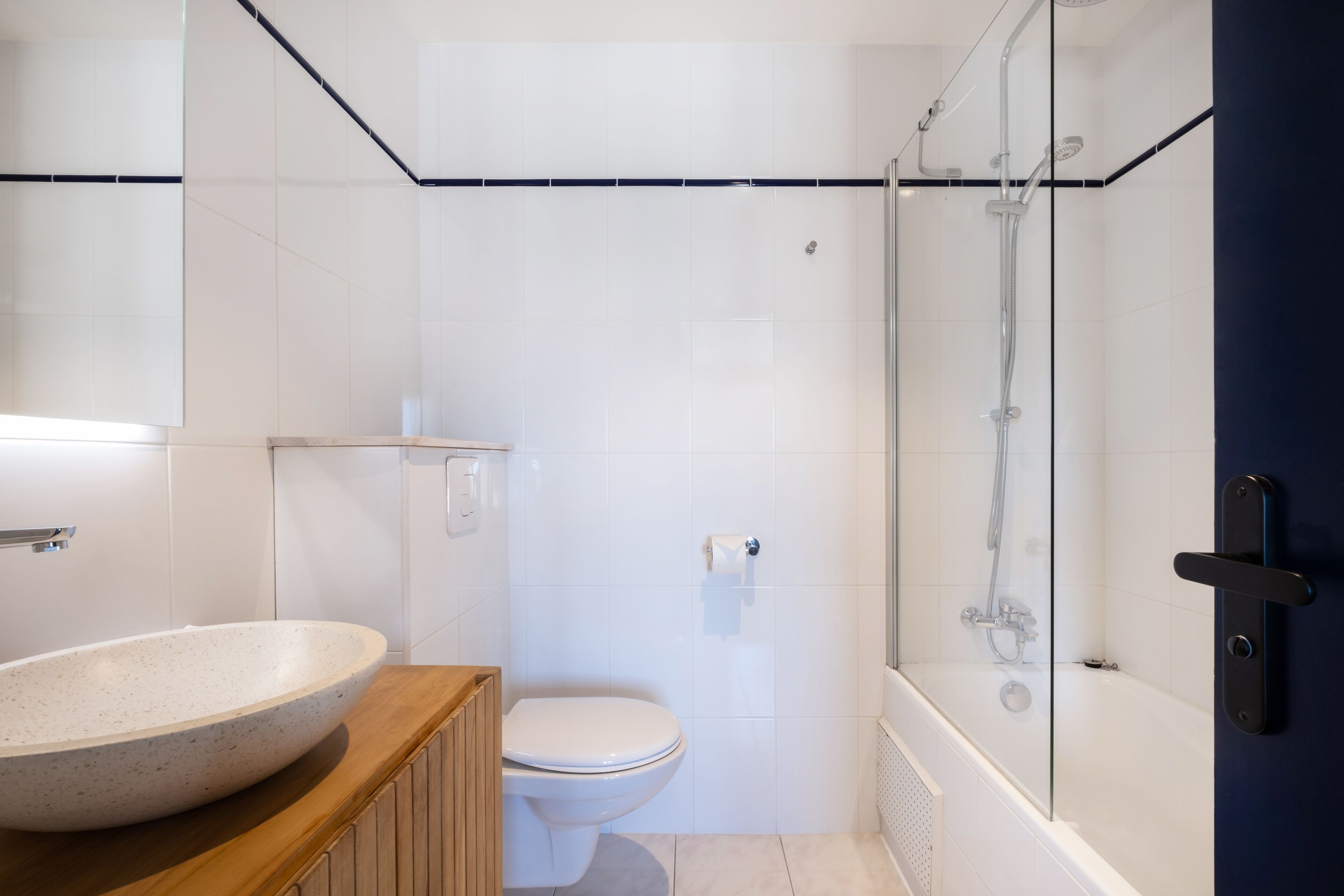 panoramic double room | bathroom | hair dryer, towels