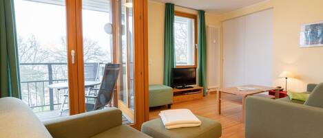 Fernseher, DVD-Player, Stereoanlage