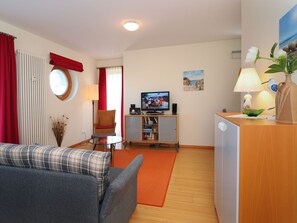 TV, DVD player, stereo