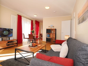 TV, DVD player, stereo