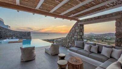 Bellevue Villa Three – 130sqm villa, infinity sea-view pool – heated on request