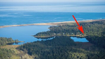 The house is on the lake but within a few minutes of the beach.