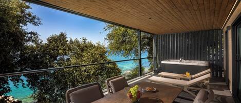 Mare Exclusive Mobile Home with Hot Tub, Sea View | Terrasse/Patio