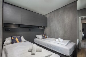 2 camere, biancheria da letto di alta qualità, materassi Select Comfort