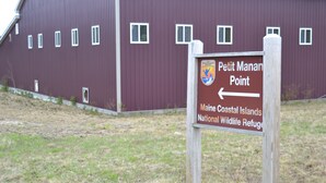 A sign for Petit Manan Point, Maine Coastal Islands National Wildlife Refuge. - Quiet and Cozy Seaside Cottage with Amazing Sunsets (Steuben)