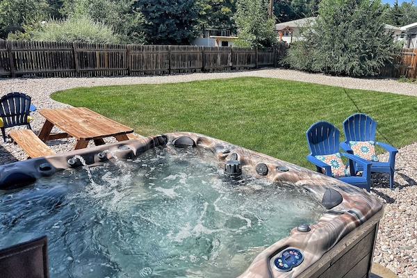 Relax in the hot tub after a day of adventure
