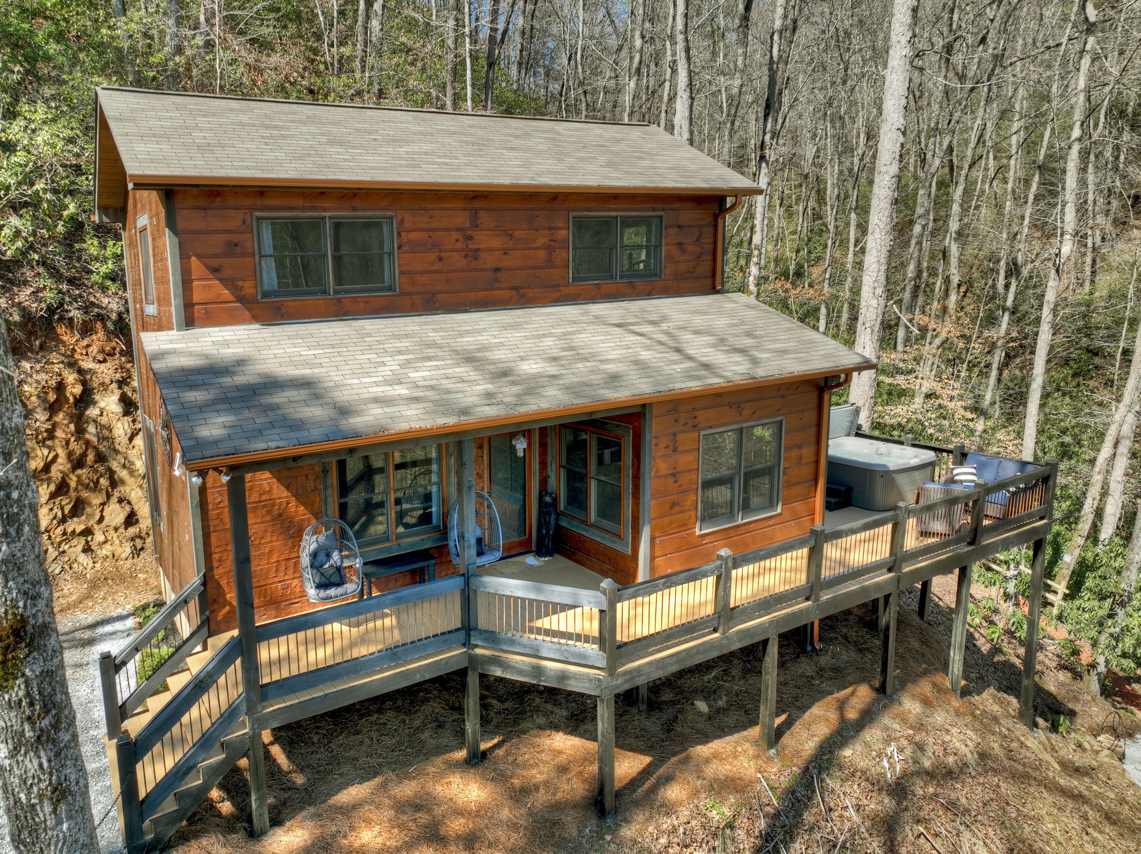 Mountain Escape w/ Hot Tub, Views, Fire Pit & Creek