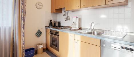 Fridge, oven, stovetop, dishwasher