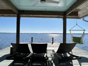 Terrace/patio - KINGSLEY LAKE! MOST BEAUTIFUL LAKE in Florida! Dock 115💦 -added Queen bed! (Starke)
