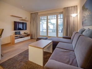 Fernseher, DVD-Player, Tischtennisplatte, Stereoanlage