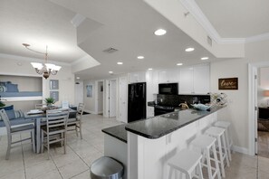 Condo, Multiple Beds, Pool Access | Private kitchen | Fridge, microwave, oven, stovetop - Treasure Island 0104 (Panama City Beach)