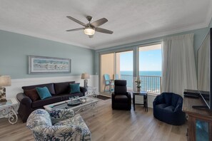 Condo, Multiple Beds, Private Pool | Living room | TV - Treasure Island 1907 (Panama City Beach)