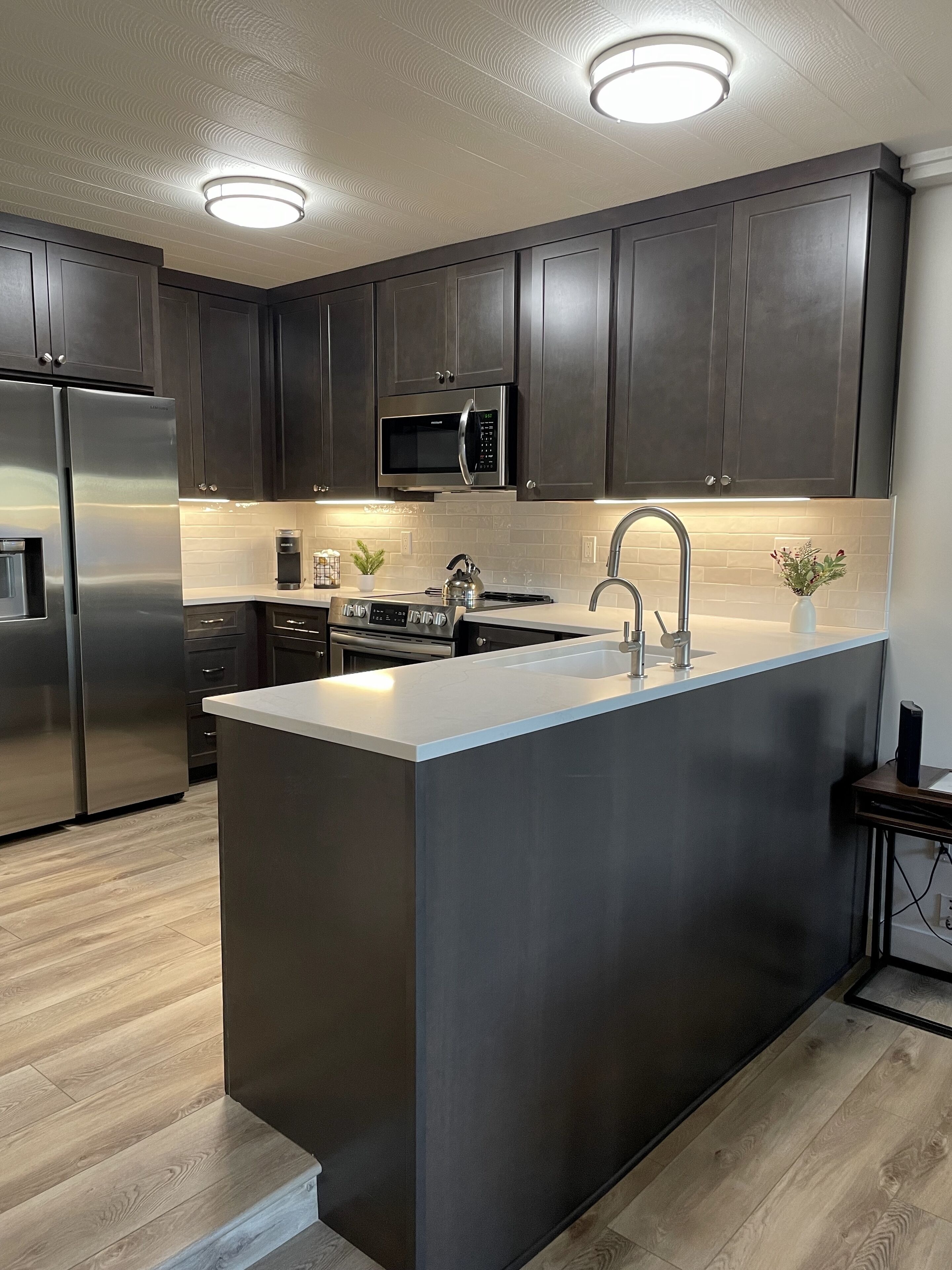 Kühlschrank, Mikrowelle, Ofen, Herdplatte