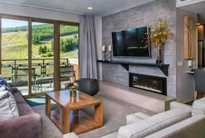 Smart TV, fireplace, video games, table football