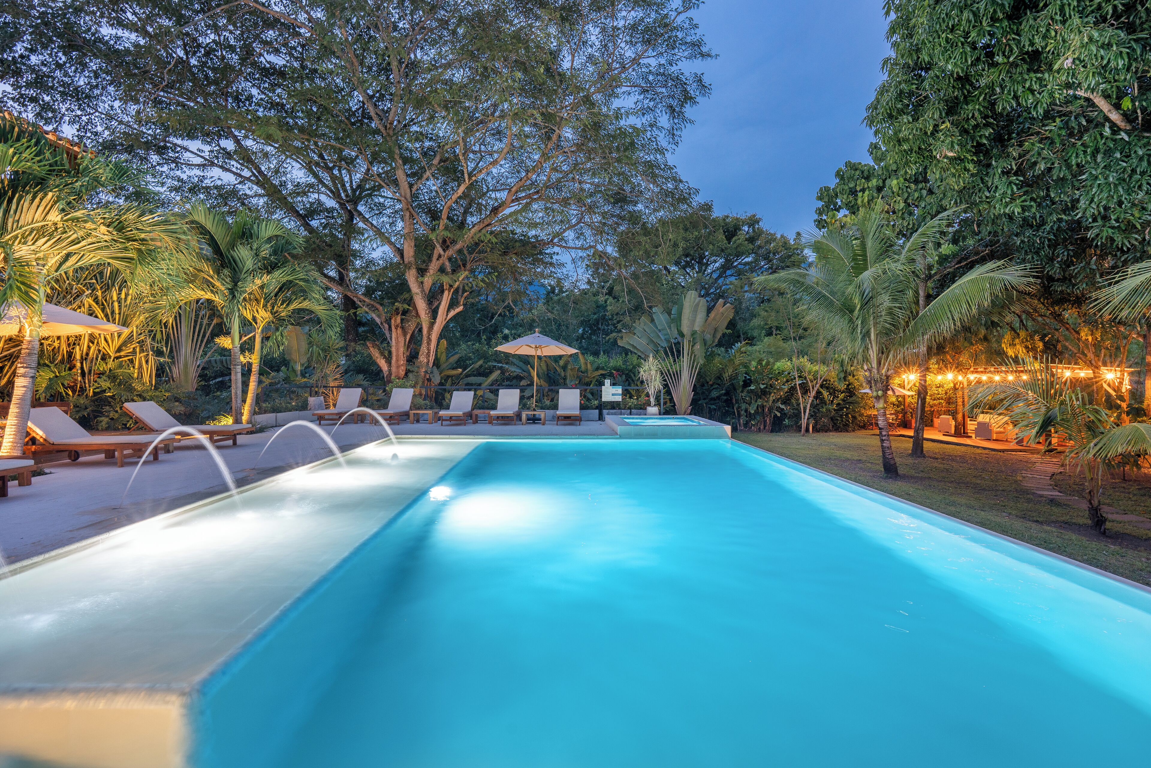 Outdoor pool, open 9:00 AM to 7:00 PM, pool umbrellas, pool loungers