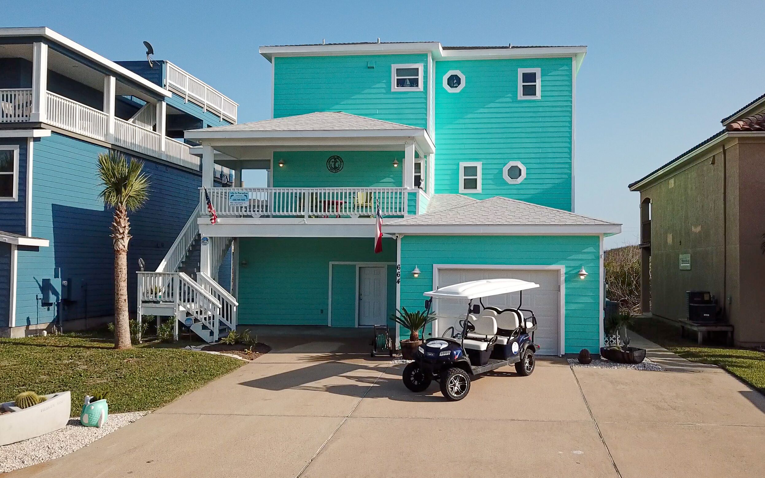 KD664 Ocean Front Home, Full Gulf Views From Third Floor Balcony, Game Room and Golf Cart Included
