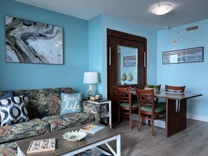 TV - HS-0507 Oceanfront 1-BR Condo in Myrtle Beach, 652 sq ft of coastal comfort for up to 6 guests. (Myrtle Beach)