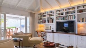 TV, DVD player, books