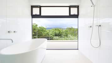 Elite Villa, 2 Bedrooms, Non Smoking (Construction ongoing nearby, View differs from photo) | Bathroom | Free toiletries, hair dryer, bathrobes, electronic bidet