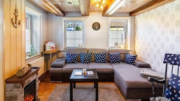 Televisión y chimenea