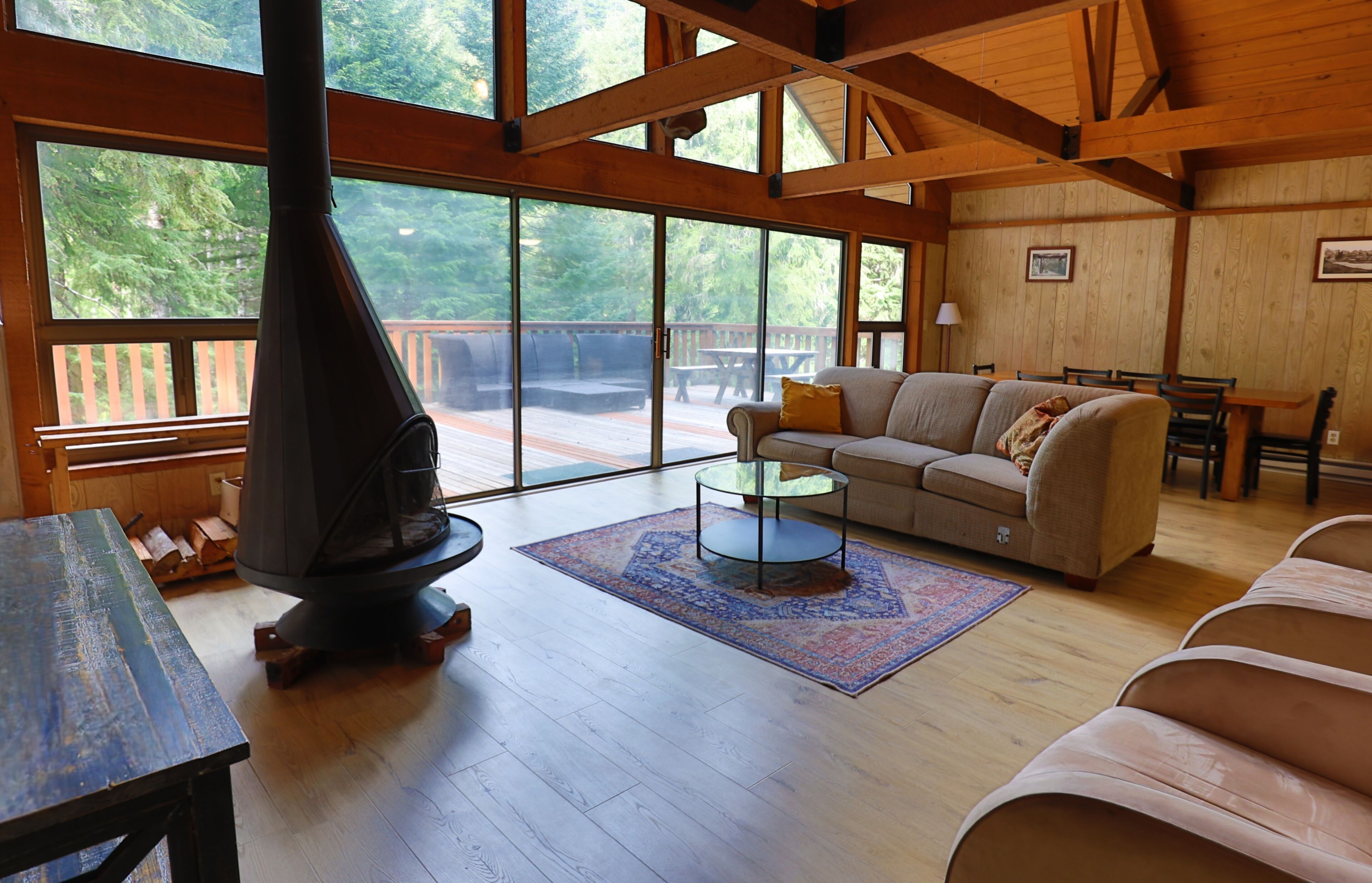 Smart TV y chimenea 