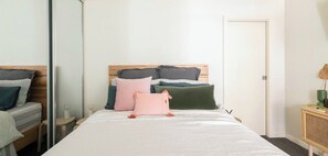 1 bedroom, iron/ironing board, bed sheets