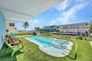 Piscine extérieure, piscine chauffée