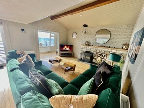 Tv, eldstad och dvd-spelare