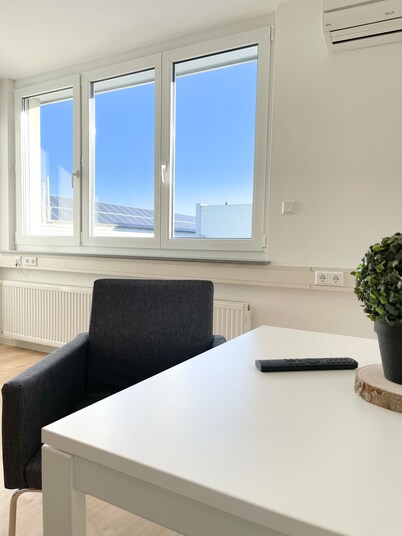 Modern + spacious room with shared kitchen and shared bathroom