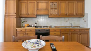 Fridge, oven, stovetop, coffee/tea maker