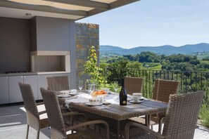 Outdoor dining - Luxury Villa Eva Pool Whirlpool & Sauna (Brda)