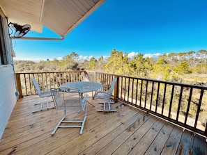 Outdoor dining - 3BR + 2BA home by Gulf Islands National Seashore (Pensacola)