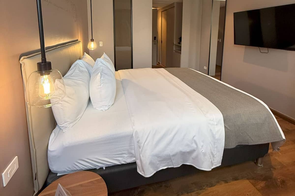 1 chambre, literie de qualité supérieure, couette en duvet d'oie