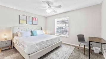 2 bedrooms, desk, iron/ironing board, WiFi