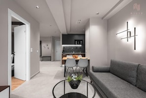 Apartment, Balcony | Living area | 38-inch flat-screen TV with satellite channels, TV - Big Apple, Nilie Hospitality MGMT (Thessaloniki)