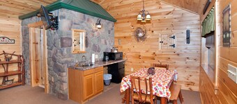 1/2 double cabin with king bed and single child sized pull-out sleep sofa (sleeps 2 adults & 1 child
