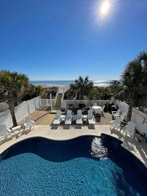 A heated pool - Sandy Paws - Oceanfront in Surfside Beach, SC (Surfside Beach)