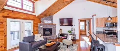 Televisión, chimenea