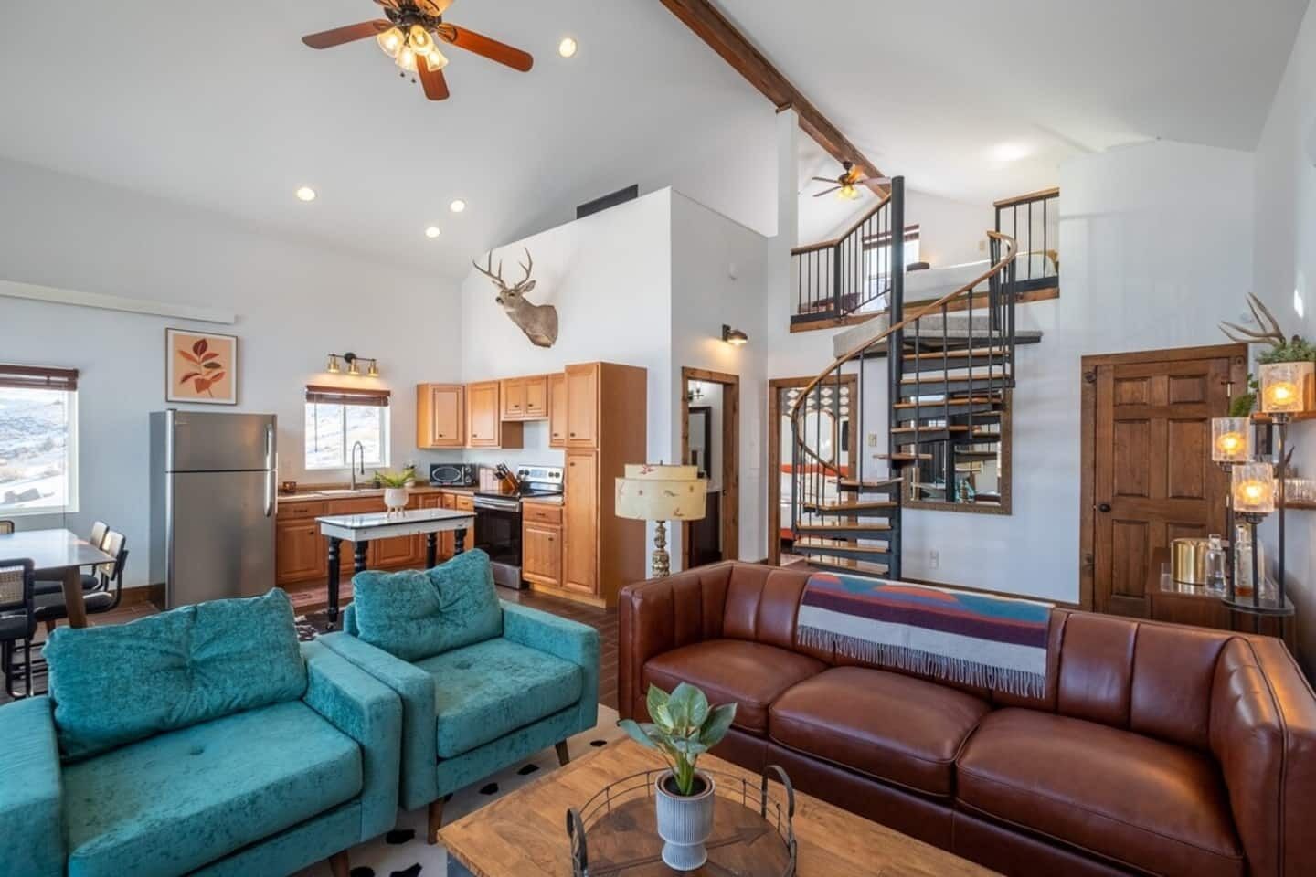 Smart TV, fireplace, video games, offices