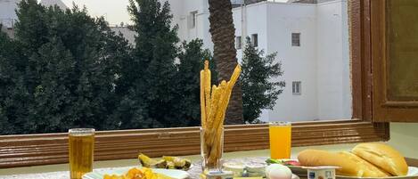 32-inch flat-screen TV with satellite channels, TV