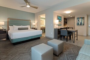Desk, laptop workspace, iron/ironing board, bed sheets - Homewood Suites by Hilton Panama City Beach (Panama City Beach)