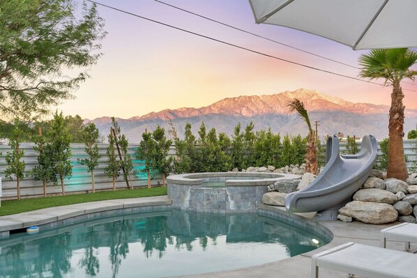 Outdoor pool, a heated pool