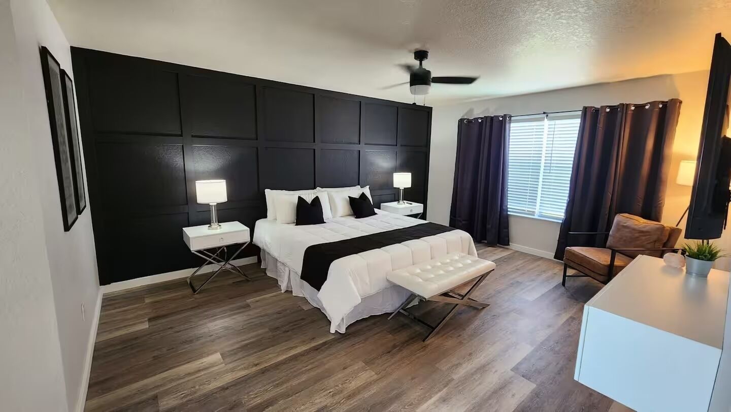 5 habitaciones, tabla de planchar con plancha y wifi gratis 